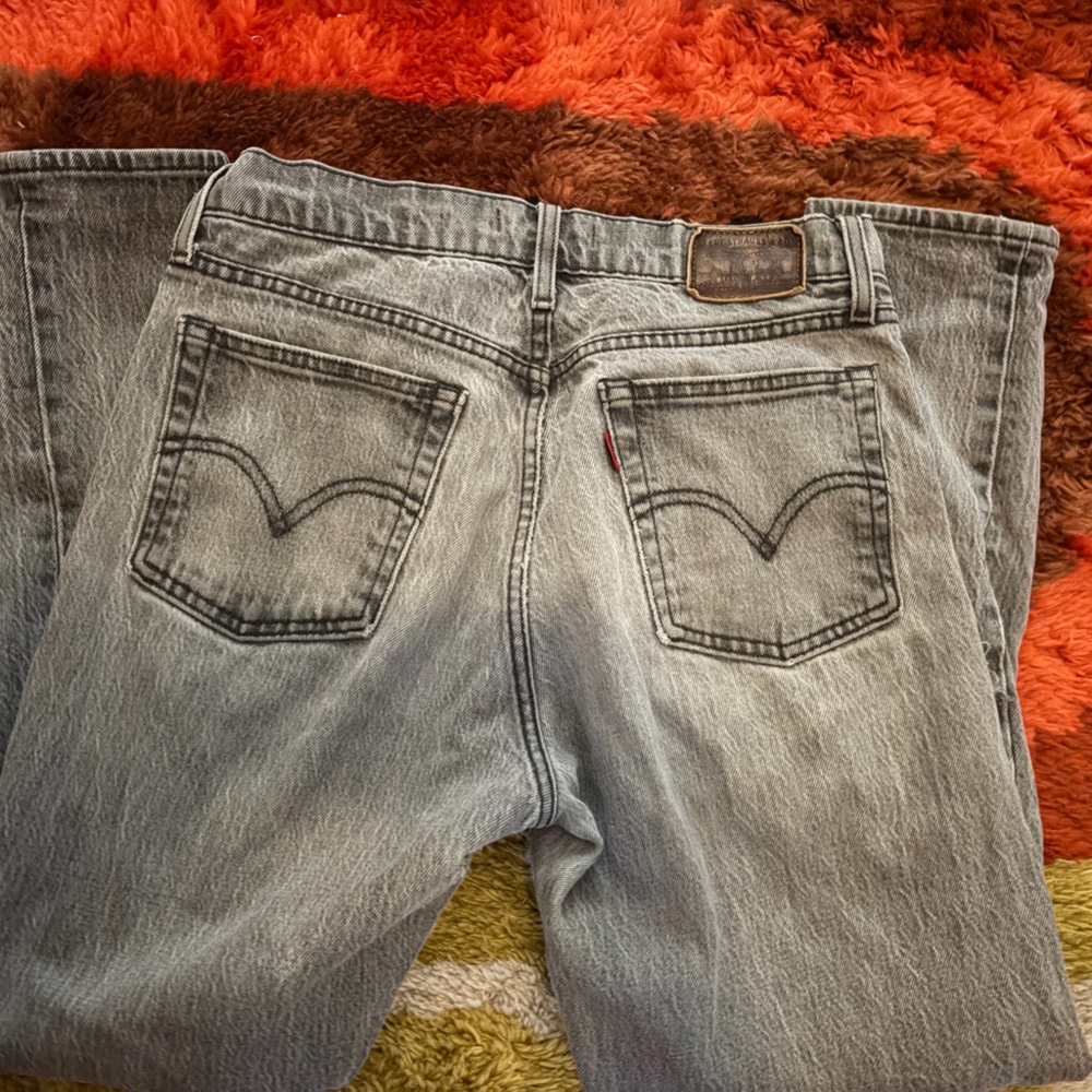 Levi's Distressed Wedgie Gray Jeans 27